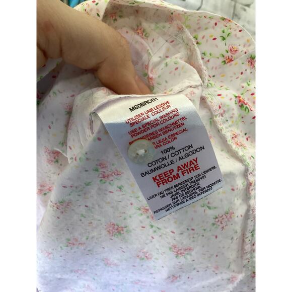 Dior Baby White Floral Print & Logo Dress 100% Cotton Infant Girl Size 6M - Picture 9 of 9